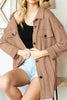 Retro Camel Full Size Drop Shoulder Jacket With Button-Up Design Women Jacket by Stevvex