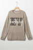 Khaki Kentucky KY Leopard Lettering Ribbed Baggy Sweatshirt by Wild and Free Boutique