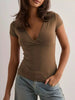 Elegant Wrap V-Neck Slim Fit T-Shirt by Simply Love