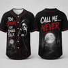 Unisex Horror Graphic Print Baseball Jersey – Slasher Theme Button-Up & Spooky Party Wear