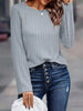 Textured Knit Long Sleeve T-Shirt by Simply Love