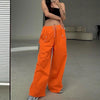 Women's High-Waist Lace-Up Straight-Leg Cargo Pants – Loose Fit by FitiqueFit