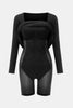 Caramel Built-In Shapewear Dress Square Neck Long Sleeve Maxi Dress Elegant Shapewear Dress For Women by Stevvex