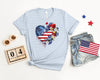 Floral Flag Heart Graphic Tee by Anchored Grace Boutique