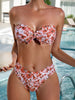 Bikini Sensual Bandeau Bow Tie 2 Piece Bikini Swimsuit for Women – Trendy High Stretch Printed Bikini Set with Flattering Bandeau Top and Classic Bottoms – Fashionable Swimwear for Poolside Lounging Beach Vacations and Summer Style Statements by Stevvex