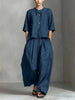 Three-Quarter Sleeve Shirt & Loose Trousers Two-Piece Set by FitiqueFit
