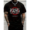 "Jesus Walk By Faith" Christian T-Shirt – Unisex Round Neck Graphic Tee by Dog Mom Hat