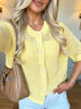 Women's Hollow-Out Knit Cardigan – Open Front, Short Sleeve, Solid Color by FitiqueFit
