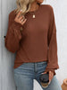 Ribbed Knit Ruffle Cuff T-Shirt by Simply Love