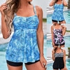 Printed Split Boxer Swimsuit – Two-Piece Set for Women by FitiqueFit