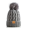 Snow Cap Knitted Hat Unisex Rolled Brim by My Store