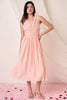 Ruched V-Neck Sleeveless Midi Dress For Women – Elegant and Chic Dress with Flattering Ruched Detailing and Sophisticated V-Neck by Stevvex