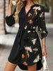 Black Printed Sleeve Mini Dress Elegant & Stylish Dress For Women Special Occasion Dress by Stevvex