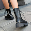 Women’s Chunky Heel Mid-Calf Dr. Style Boots – Large Size Fall & Winter Boot by FitiqueFit