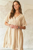 Ruffled Hem Striped V-Neck Babydoll Dress For Women – Playful, Chic, Versatile, Perfect for Casual to Semi-Formal Occasions by Stevvex