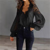 Lace-Panel Puff Sleeve Pleated Ruffle Shirt | Ballet Style by FitiqueFit