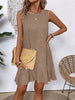 Women's Ruffle Lace-Up Mini Dress – Short Sleeve Loose Beach Dress by FitiqueFit