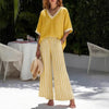 Women's Striped Tunic Top & Casual Trousers Two-Piece Set by FitiqueFit