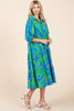 New Summer Tiered Printed Collared Neck Midi Dress – Chic and Sophisticated Midi Dress with Layered Design and Polished Collared Neckline by Stevvex