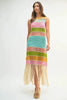 Multi Color Fringed Crochet Knit Dress For Women – Crochet Knit Dress, Fringed Dress, Multi-Color Dress, Bohemian Knit Dress, Festival Dress by Stevvex