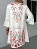Exquisite Summer Feminine Lace Detail Printed Dress Chic Midi Lightweight Dress by Stevvex