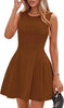 Sleeveless Solid Color Pleated Dress | Flared Midi Casual by FitiqueFit
