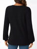 Ribbed Knit V-Neck Long Sleeve T-Shirt by Simply Love