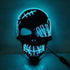 Halloween Scary One-Eyed Pirate Mask Cosplay Led Mask Adult Glowing Mask EL Wire Light Up For Halloween Festival Party Bar by My Store
