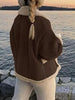 Fuzzy Collared Neck Long Sleeve Jacket with Buttoned Closure and Cozy Pockets by Stevvex