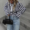 Women's Striped Long-Sleeve Loose Shirt – S–2XL by FitiqueFit