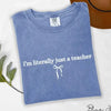 "I’m Literally Just A Teacher" Shirt - Funny Back To School Espresso Tee by Dog Mom Hat