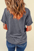Gray Vintage Checkered Baseball Graphic Tee by Wild and Free Boutique