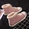 Women’s Warm Canvas Shoes | Plush Cotton Lined Flat Winter Shoes by FitiqueFit