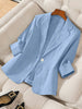 Women's Three-Quarter Sleeve Single-Button Casual Blazer by FitiqueFit