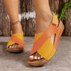 Women’s Colorblock Crossed Wedge Sandals by FitiqueFit