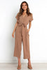Women's V-Neck Cropped Wide-Leg Knit Jumpsuit by FitiqueFit