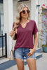 Florira Notched Short Sleeve T-Shirt by Simply Love
