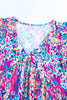Multicolor Abstract Print Boho Flounce Hem Sleeveless Shirt