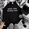 Watch your tone embroidered rockstar tank by Madness & Mayhem LLC