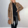 Leopard Print Plush Jacket — Cozy Loose-Fit Mid-Length Outwear by FitiqueFit