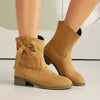 Low Heel Suede Large Size Sweet Bow Casual Boots by FitiqueFit