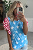 Sky Blue Vintage Star Print Striped Ruffle Sleeve Independence Day Top by Wild and Free Boutique
