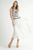 Crochet Stripe Knit Eyelet Mix Midi Dress – Crochet Midi Dress, Stripe Knit Dress, Eyelet Mix Dress, Trendy Midi Dress, Versatile Midi Dress by Stevvex