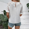 Women’s Lace Trim Casual Blouse Shirt by FitiqueFit