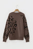 Camel Asymmetric Leopard Print Detail Drop Shoulder Sweater by Wild and Free Boutique