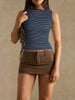 Women’s Slim Fit Striped Vest Top by FitiqueFit