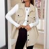 Wool-Like Sleeveless Vest with Lapel by FitiqueFit