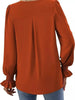 V-Neck Long Sleeve Ruffle Cuff Blouse by Wild and Free Boutique