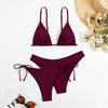 Essential Edge 3-Piece Bikini Set for Women – Solid Color High-Cut Triangle Top Two-Style Bottoms with Side Lace-Up Design & Quick-Drying Comfort – Versatile Women's Swimwear for Summer Pool Beach & Travel by Stevvex