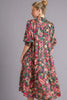 Full Size Printed Satin Midi Dress Plus Size Beautiful Women Dress Unique Design Dress by Stevvex